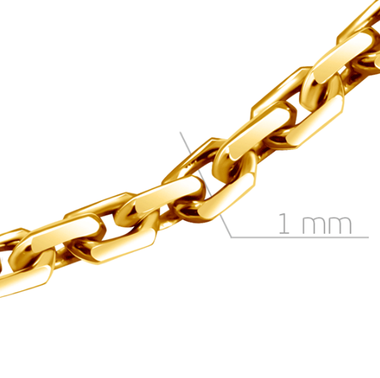 Цепь из жёлтого золота, плетение якорное (052765)