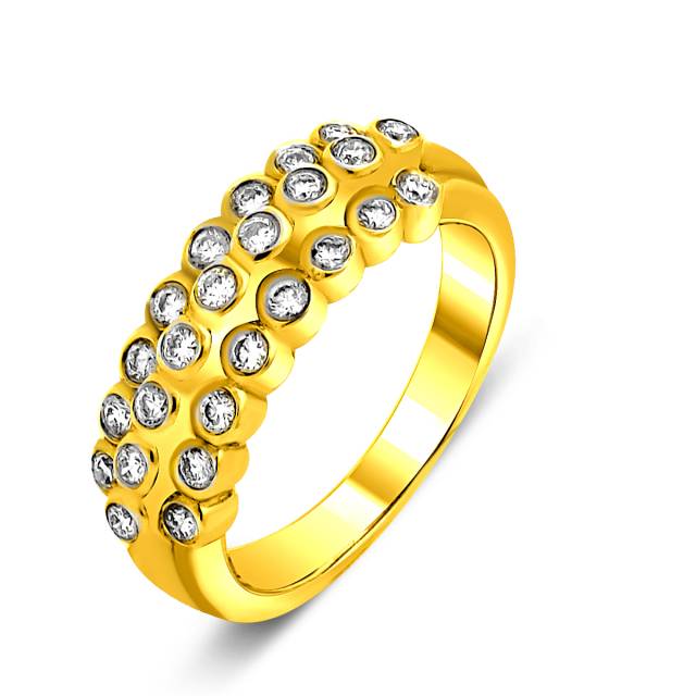 Кольцо из жёлтого золота с бриллиантами (021113)