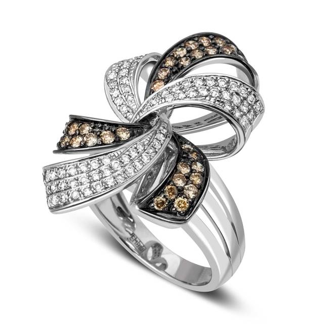 Кольцо из белого золота с бриллиантами (003267)