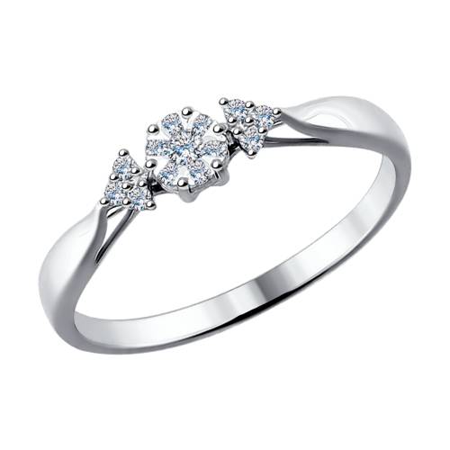 Помолвочное кольцо из белого золота с бриллиантами (025115)