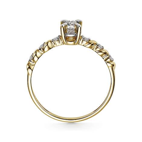 Помолвочное кольцо из жёлтого золота с бриллиантами (053646)