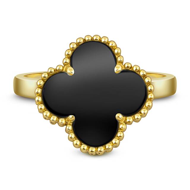 Кольцо из жёлтого золота с ониксом (052050)