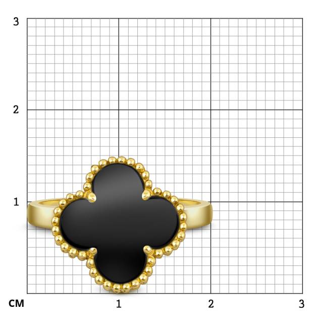 Кольцо из жёлтого золота с ониксом (052050)