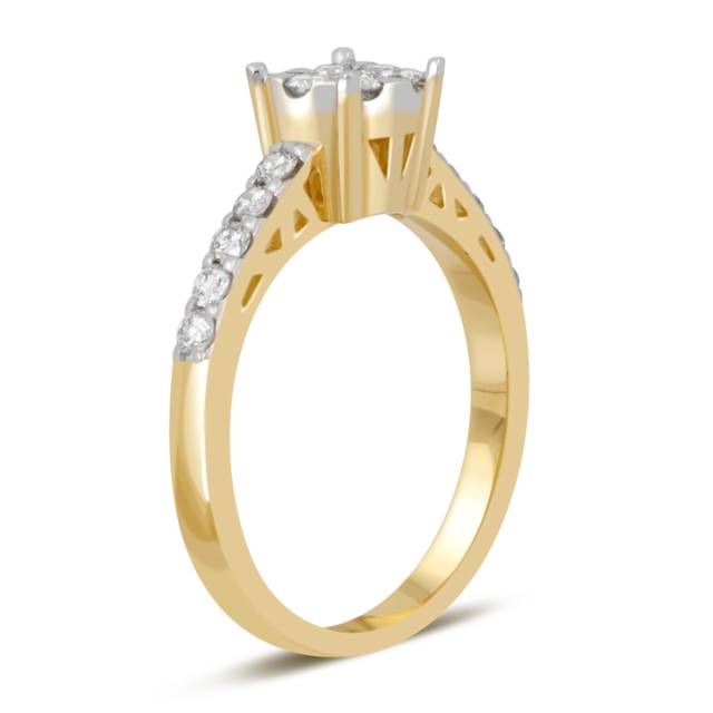 Кольцо из комбинированного золота с бриллиантами (039639)