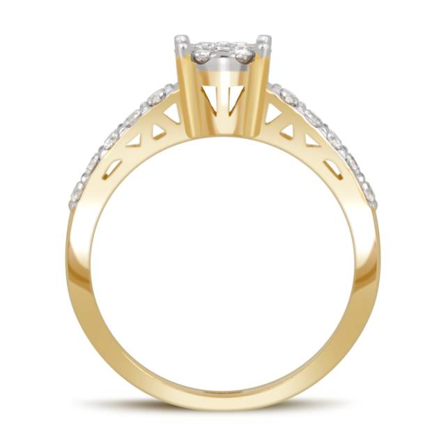 Кольцо из комбинированного золота с бриллиантами (039639)