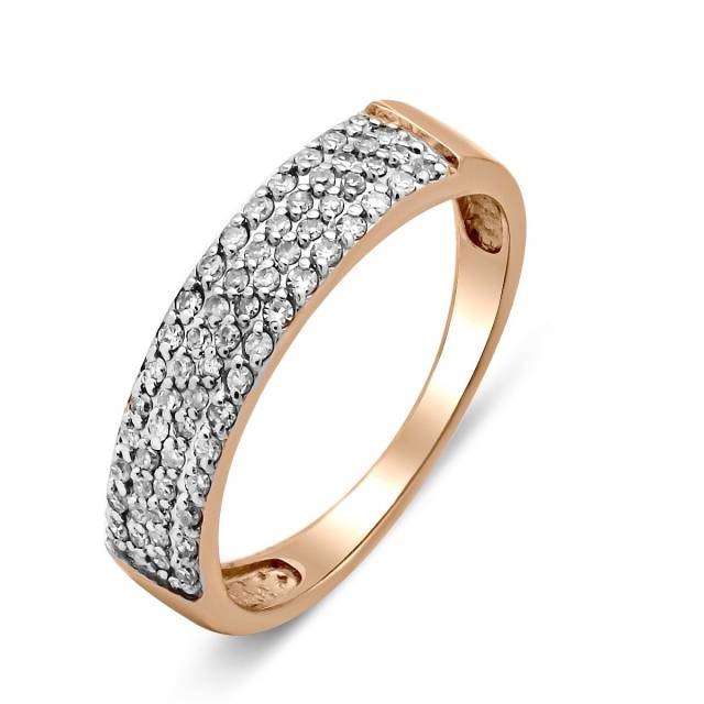 Кольцо из красного золота с бриллиантами (028338)