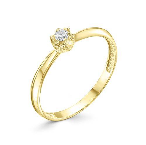 Помолвочное кольцо из жёлтого золота с бриллиантом (035020)