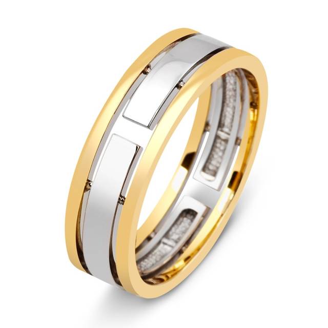 Обручальное кольцо из комбинированного золота (025487)