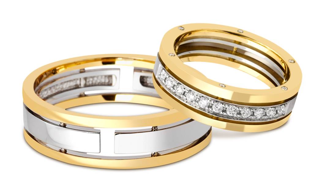 Обручальное кольцо из комбинированного золота (025487)