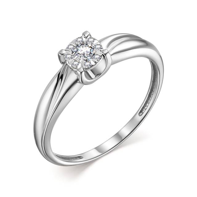 Помолвочное кольцо из белого золота с бриллиантами (049971)