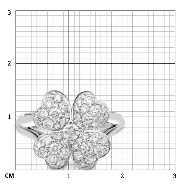 Кольцо из белого золота с бриллиантами (049751)