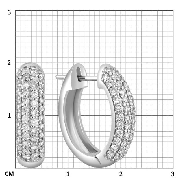 Серьги конго из белого золота с бриллиантами (045932)