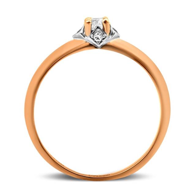 Помолвочное кольцо из комбинированного золота с бриллиантами (025683)