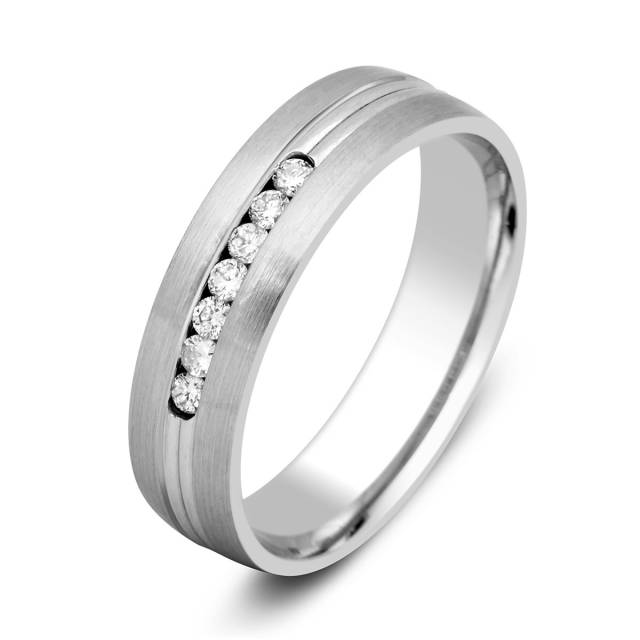 Обручальное кольцо из белого золота с бриллиантами (010771)