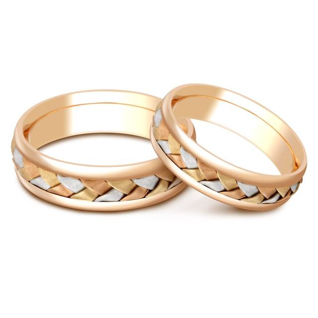 Обручальное кольцо из комбинированного золота (000344)