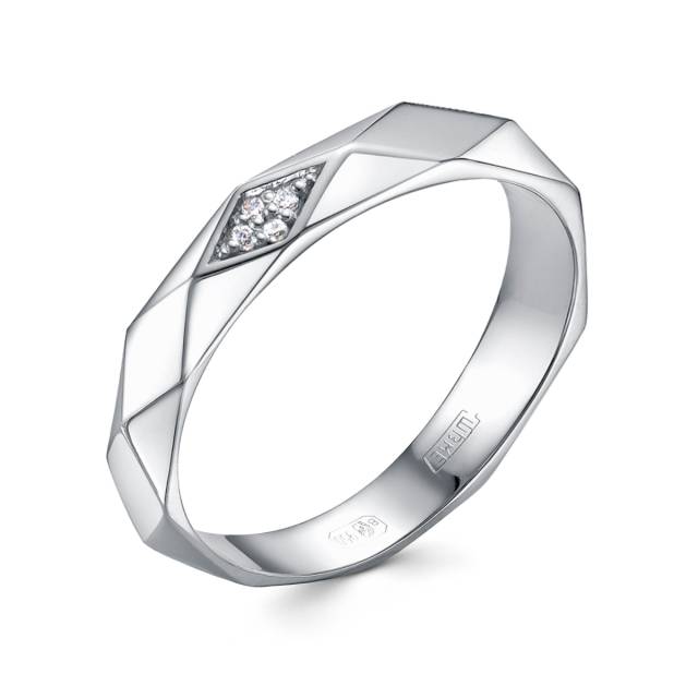 Обручальное кольцо из платины с бриллиантами (051075)