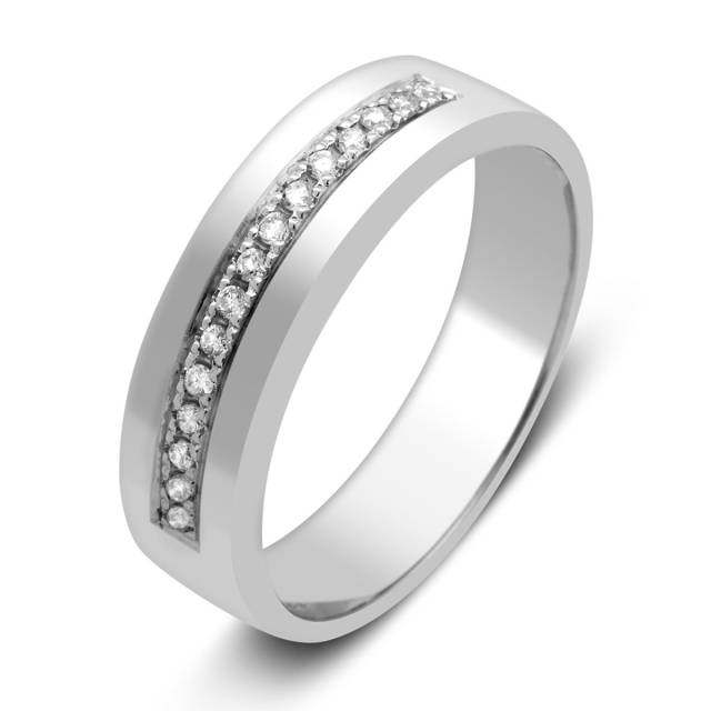 Обручальное кольцо из белого золота с бриллиантами (026107)
