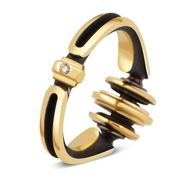 Кольцо из жёлтого золота с бриллиантами (048075)