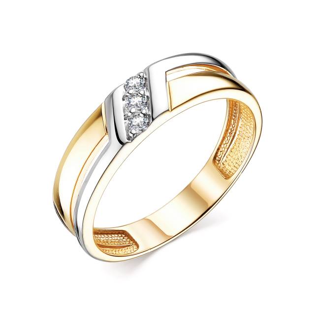 Кольцо из жёлтого золота с бриллиантами (049253)
