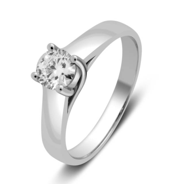 Помолвочное кольцо из белого золота с бриллиантом (027753)