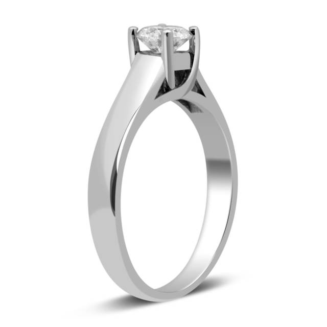 Помолвочное кольцо из белого золота с бриллиантом (027753)