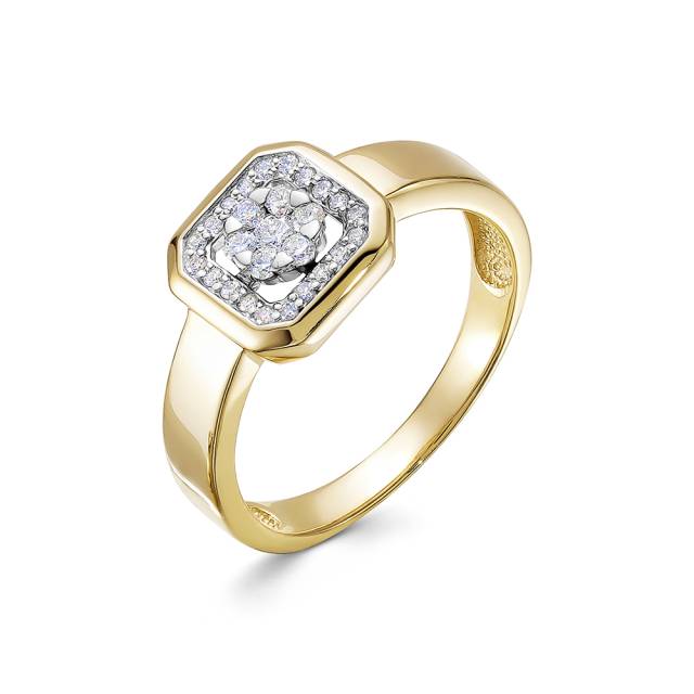Кольцо из жёлтого золота с бриллиантами (058834)