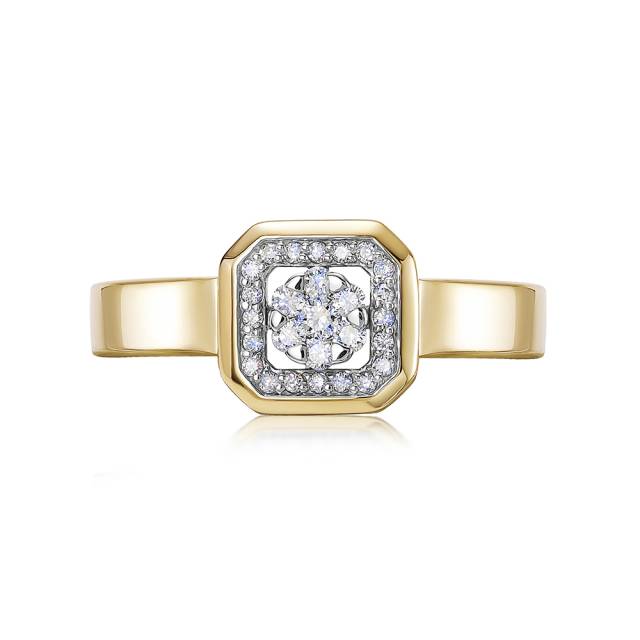 Кольцо из жёлтого золота с бриллиантами (058834)