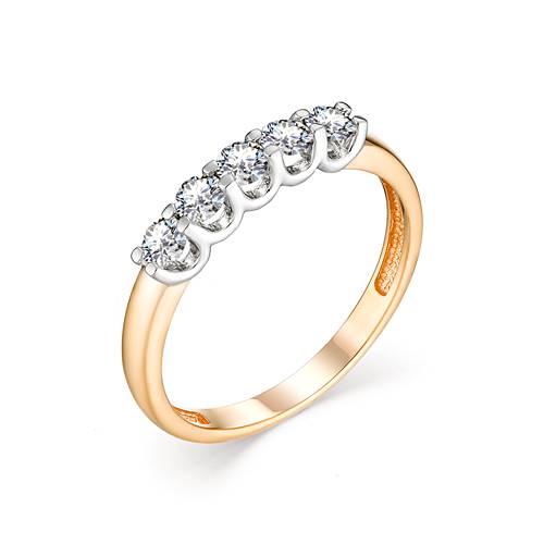Кольцо из комбинированного золота с бриллиантами (043508)
