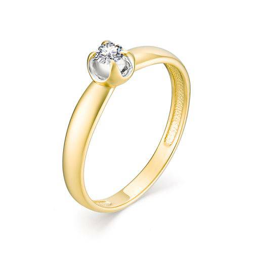 Помолвочное кольцо из жёлтого золота с бриллиантом (033848)