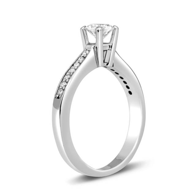 Кольцо из белого золота с бриллиантами (014467)