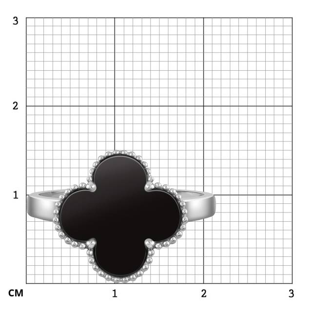 Кольцо из белого золота с ониксом (049516)