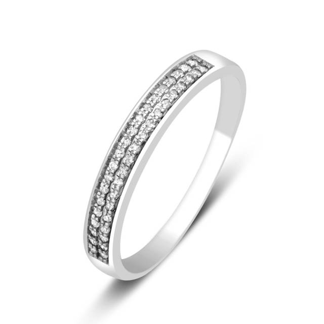 Обручальное кольцо из белого золота с бриллиантами (023991)
