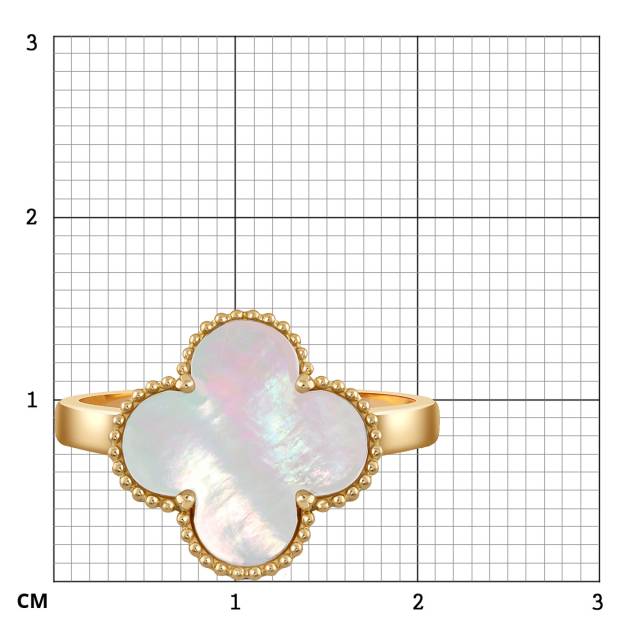 Кольцо из жёлтого золота с перламутром (047985)