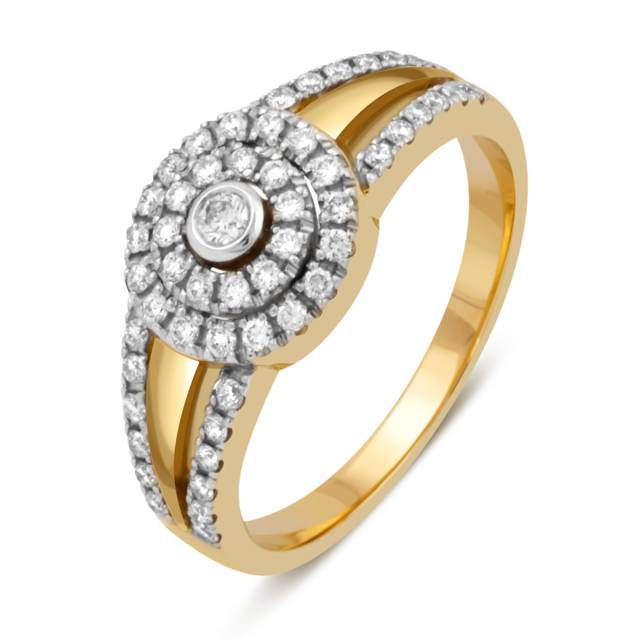 Кольцо из комбинированного золота с бриллиантами (027135)