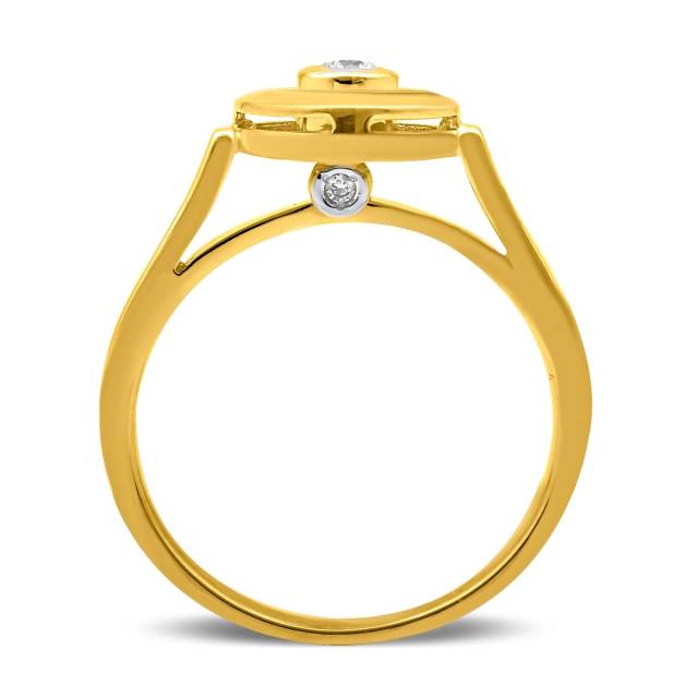 Помолвочное кольцо из комбинированного золота с бриллиантами (025682)