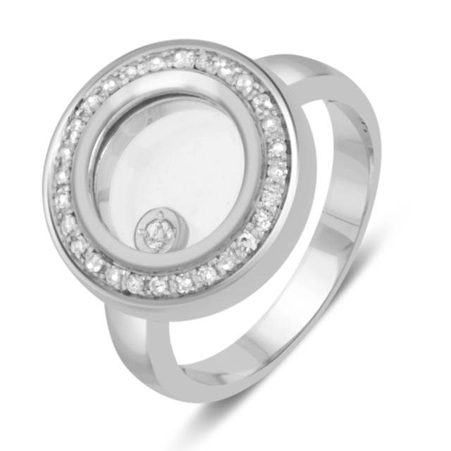 Кольцо из белого золота с бриллиантами (039719)