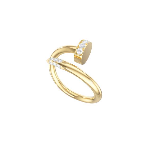 Кольцо из жёлтого золота с фианитами (058557)