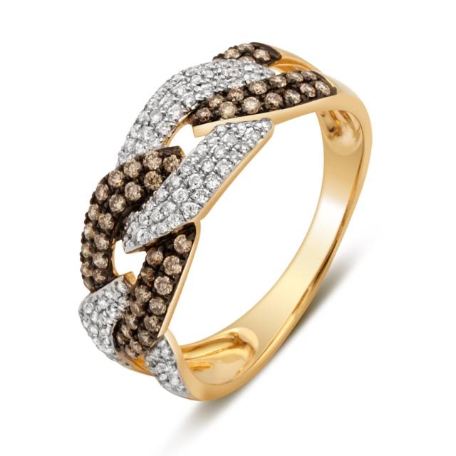 Кольцо из жёлтого золота с бриллиантами (029178)