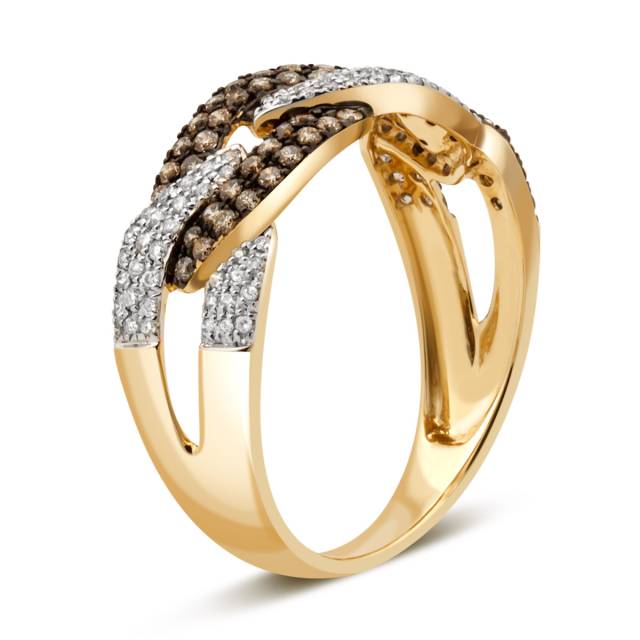 Кольцо из жёлтого золота с бриллиантами (029178)
