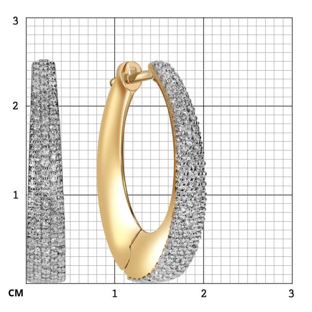 Серьги конго из жёлтого золота с бриллиантами (051977)