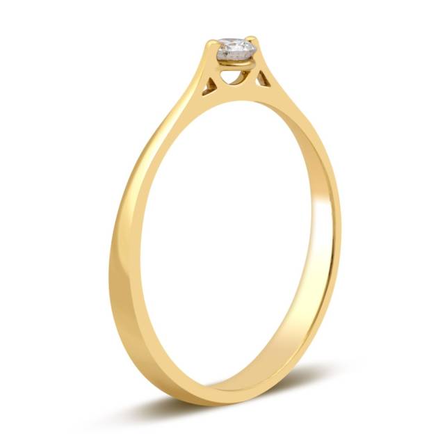 Помолвочное кольцо из жёлтого золота с бриллиантом (026254)