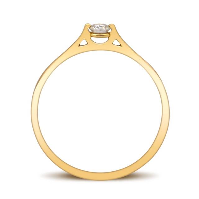 Помолвочное кольцо из жёлтого золота с бриллиантом (026254)