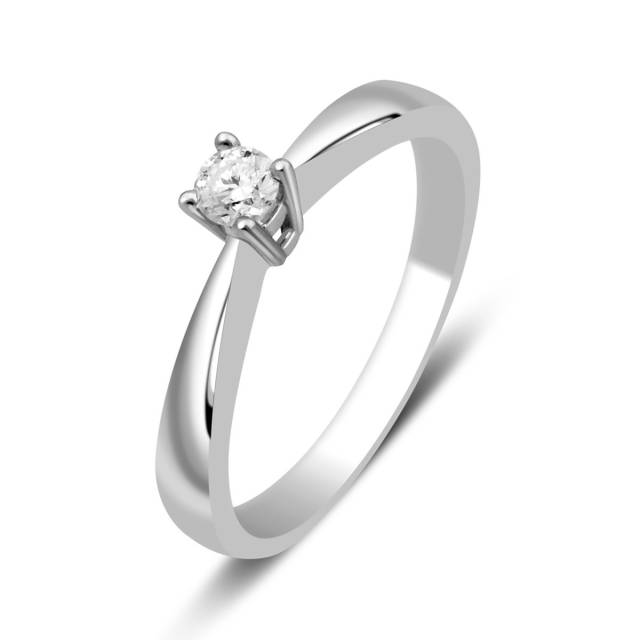 Помолвочное кольцо из белого золота с бриллиантом (025502)