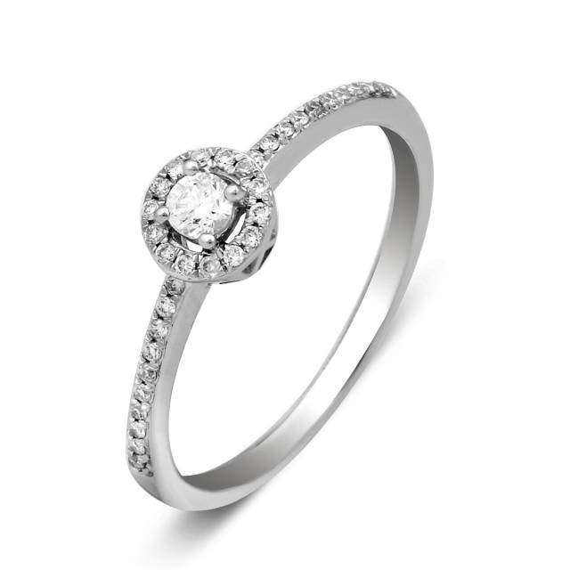 Помолвочное кольцо из белого золота с бриллиантами (025900)