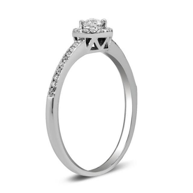 Помолвочное кольцо из белого золота с бриллиантами (025900)