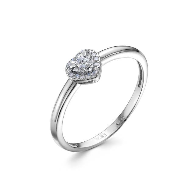 Помолвочное кольцо из белого золота с бриллиантами (054025)