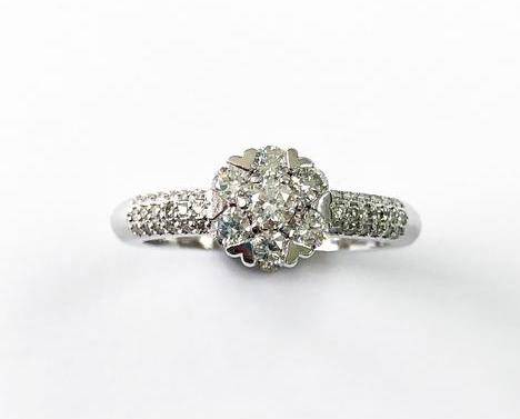 Помолвочное кольцо из белого золота с бриллиантами (054161)