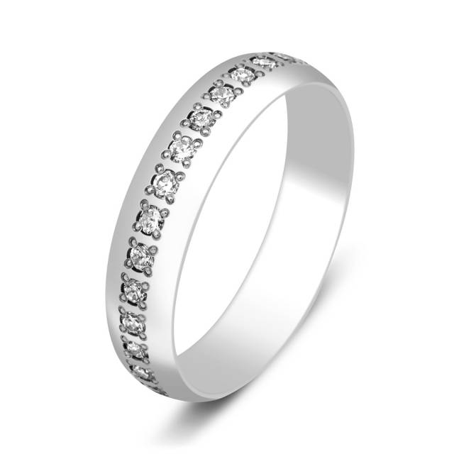 Обручальное кольцо из платины с бриллиантами (008287)