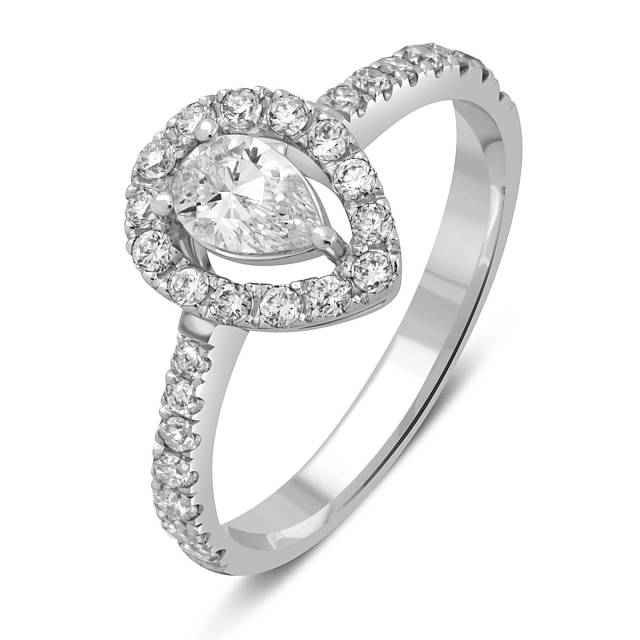 Помолвочное кольцо из белого золота с бриллиантами (049530)