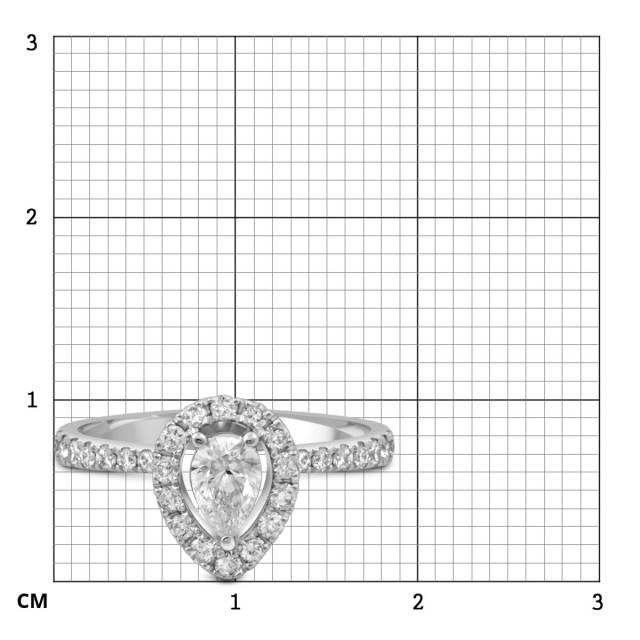 Помолвочное кольцо из белого золота с бриллиантами (049530)